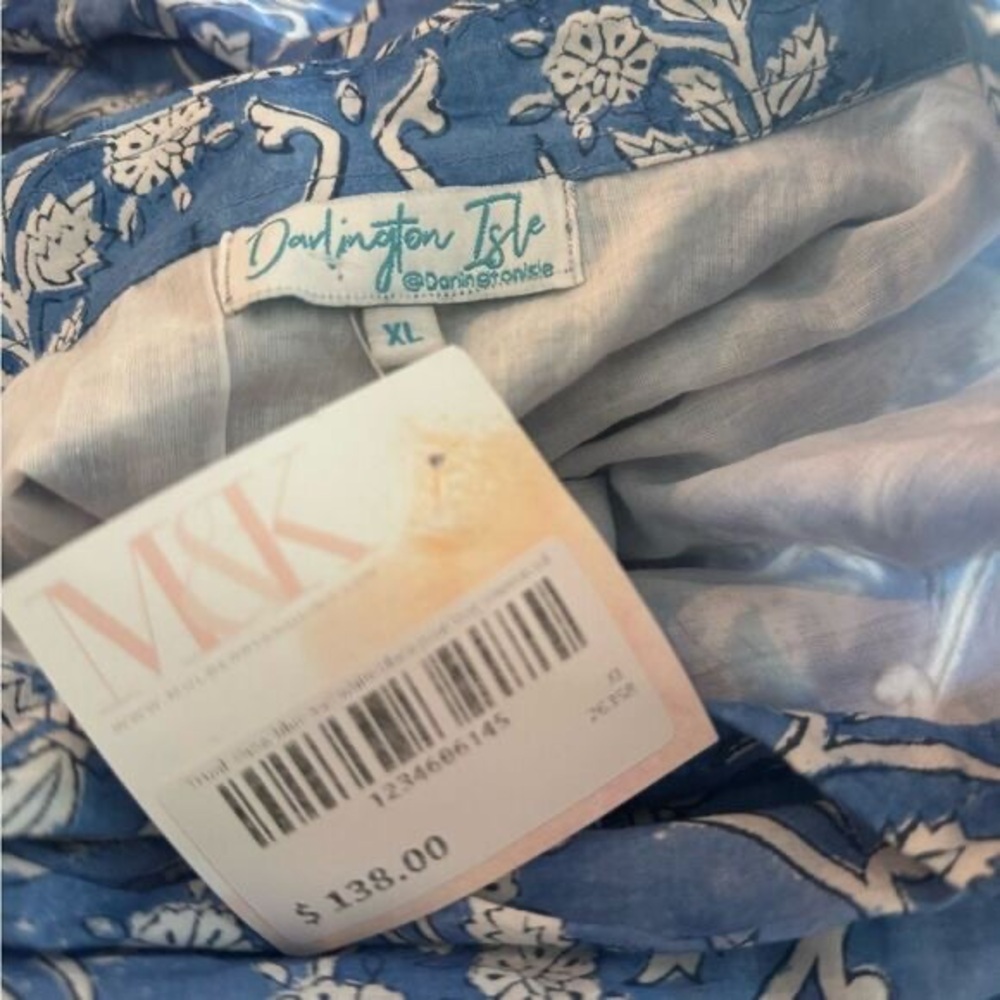 Darlington Isle - The Wimberly Deep Blue Maxi Dress Blockprint NWT XL - Picture 4 of 4